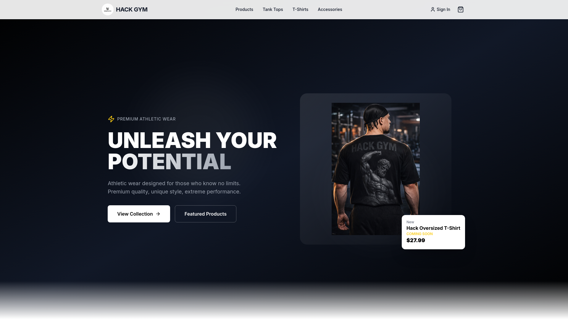 website screenshot of https://gohackgym.com/