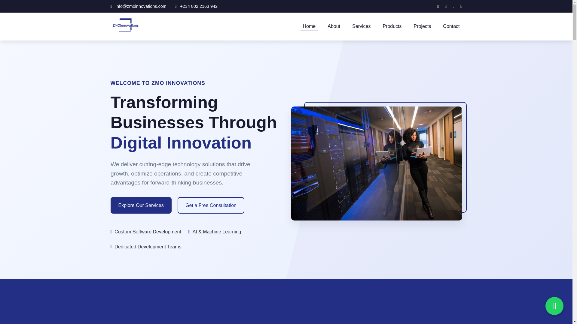 website screenshot of https://zmoinnovations.pages.dev/