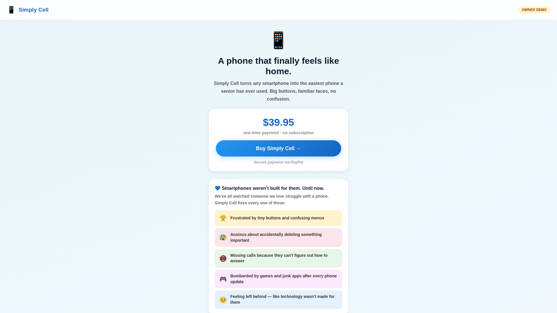 website screenshot of https://mysimplycell.life/