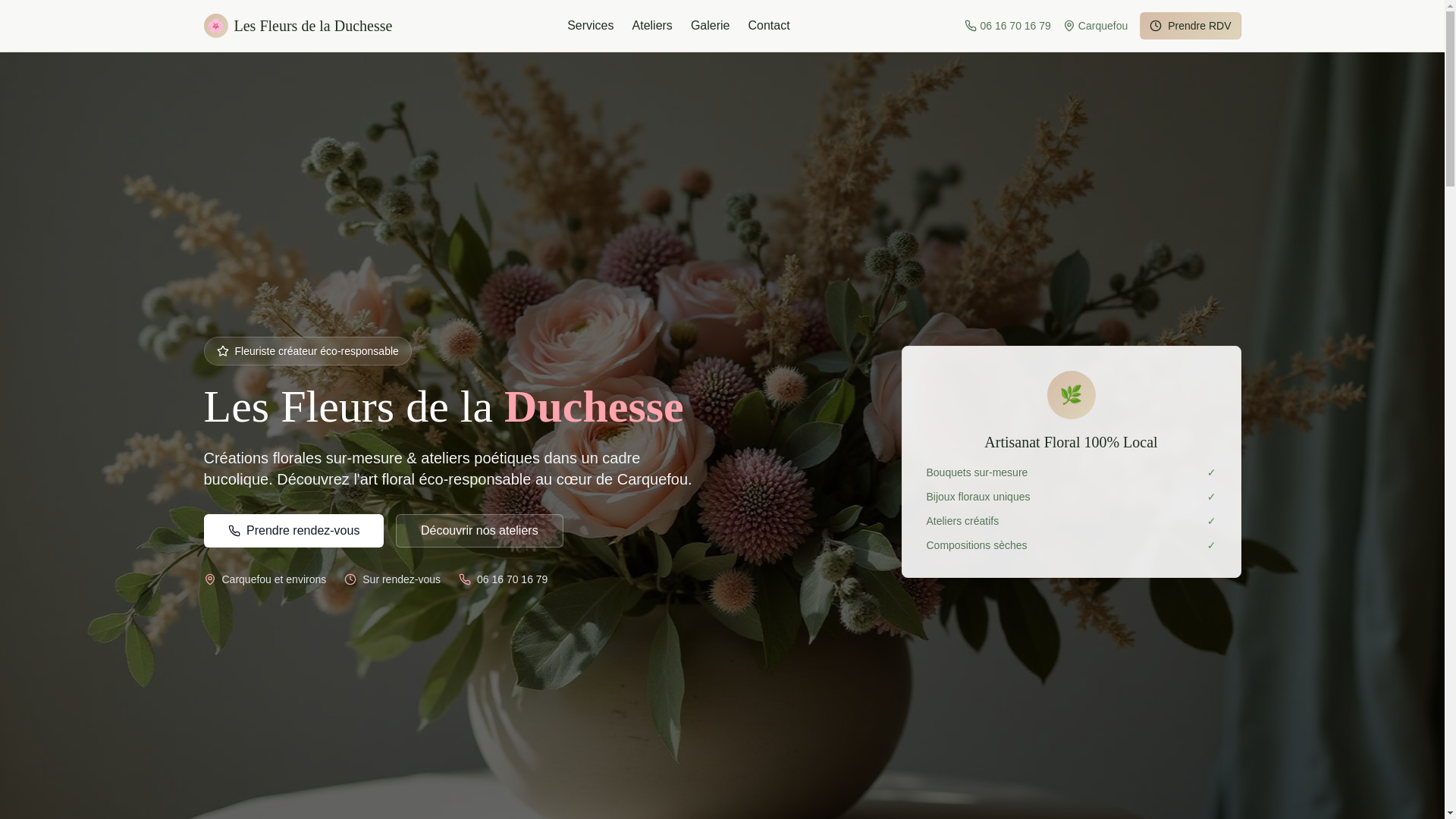 website screenshot of https://les-fleurs-de-la-duchesse.pro/