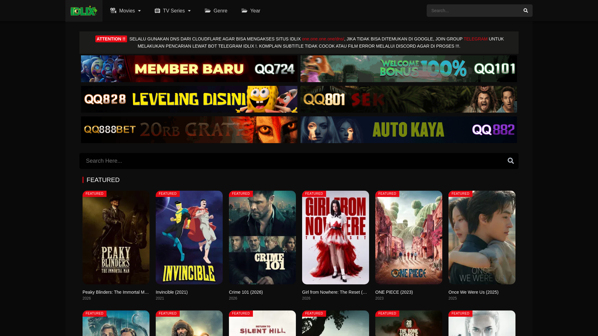 website screenshot of https://tv12.idlixku.com
