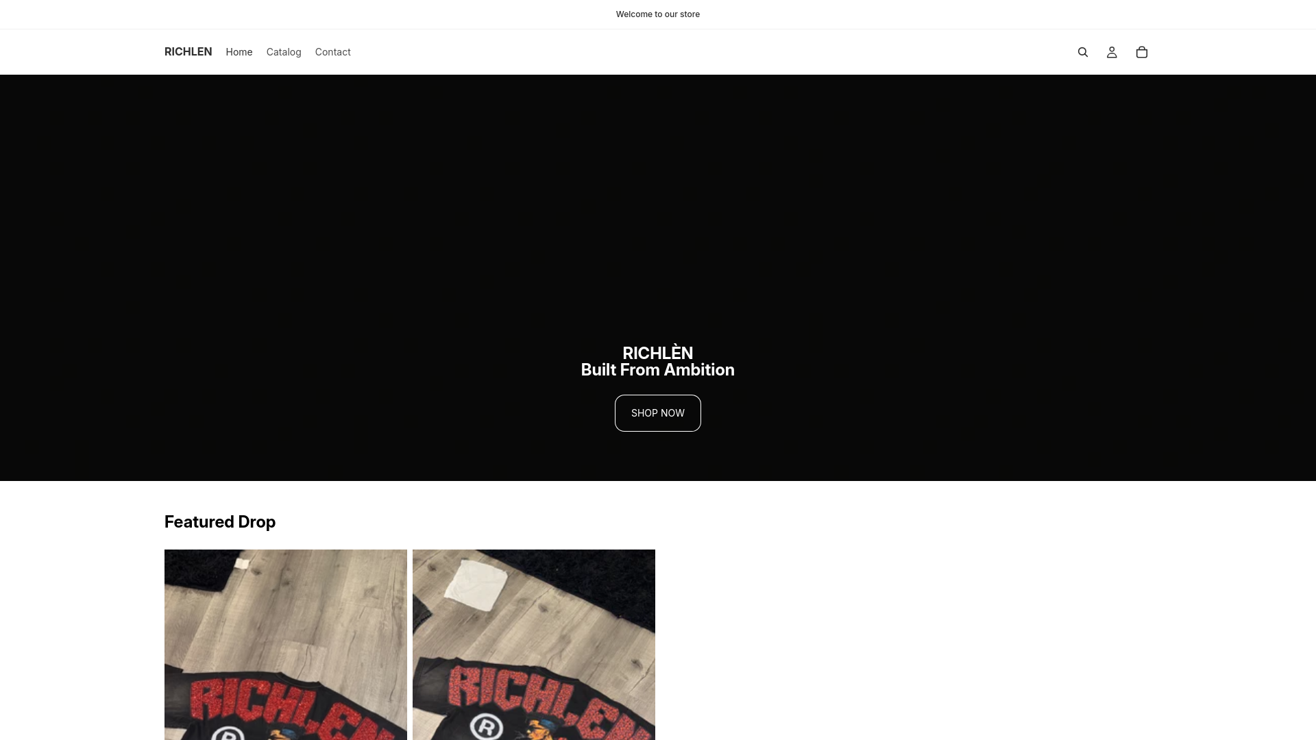 website screenshot of https://richlenstore.com/