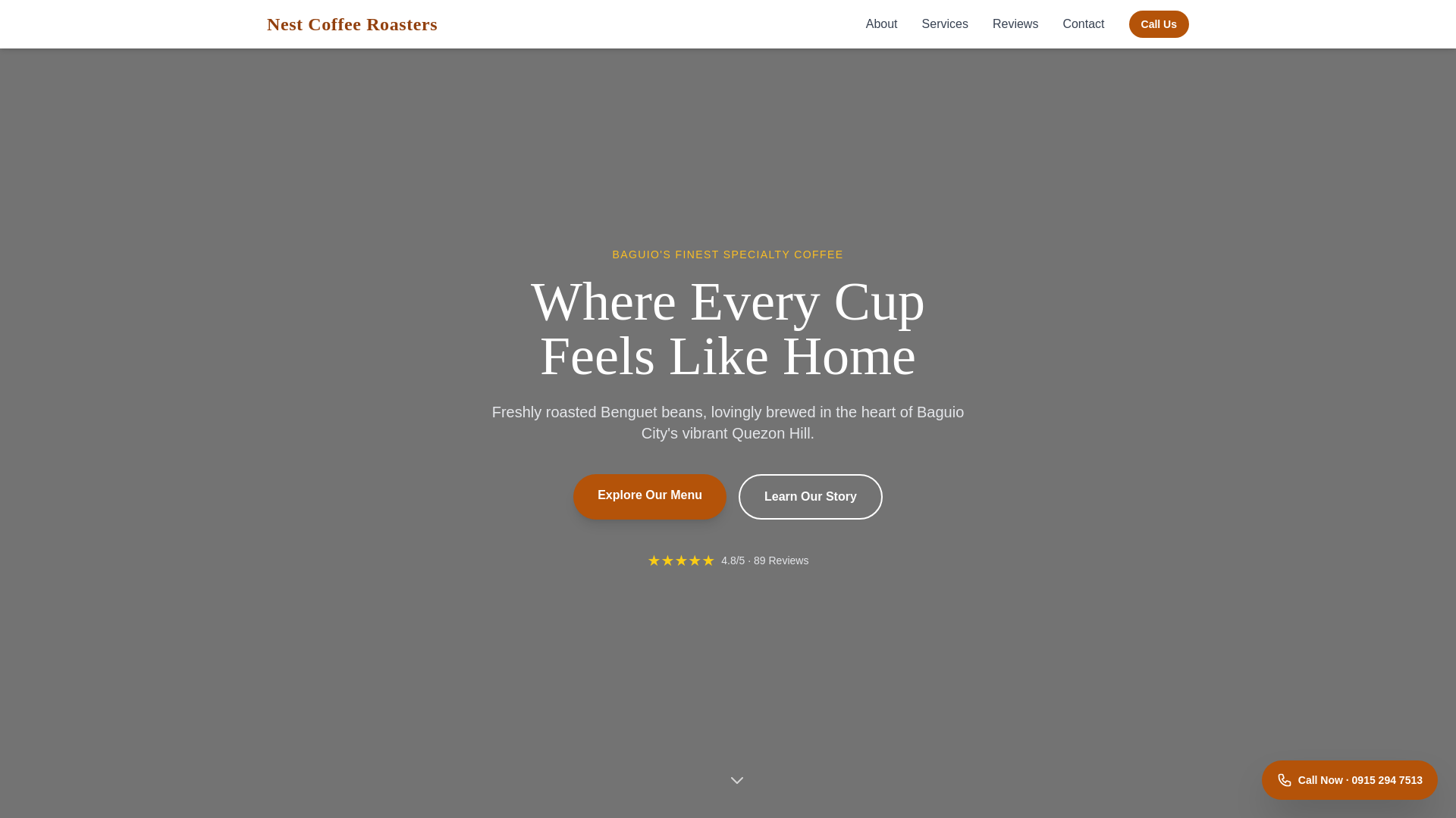 website screenshot of https://demo-nest-coffee-roasters.pages.dev/