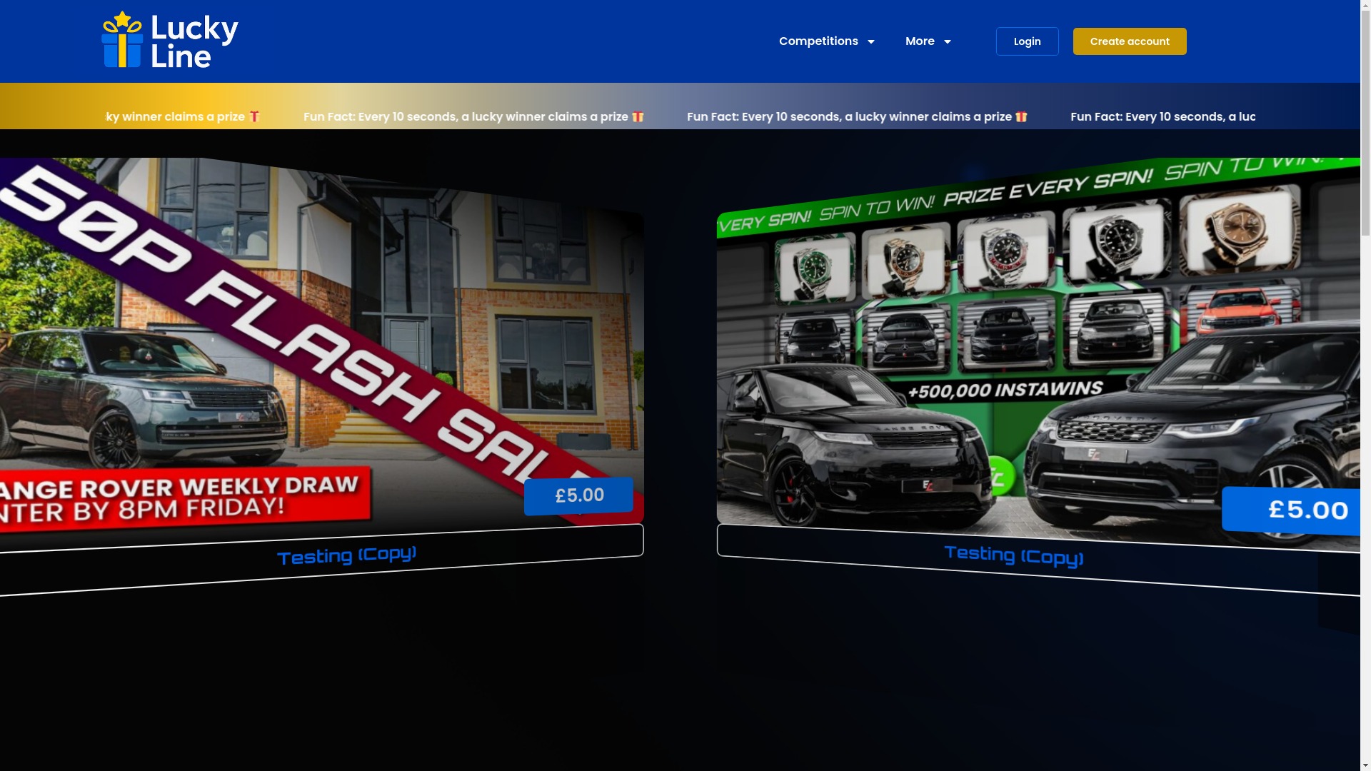 website screenshot of https://luckyline.pk/