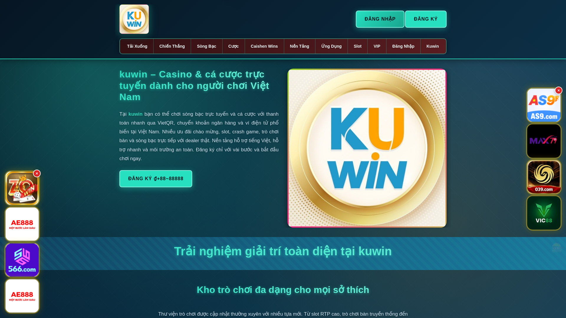 website screenshot of https://kuwinmot.com/
