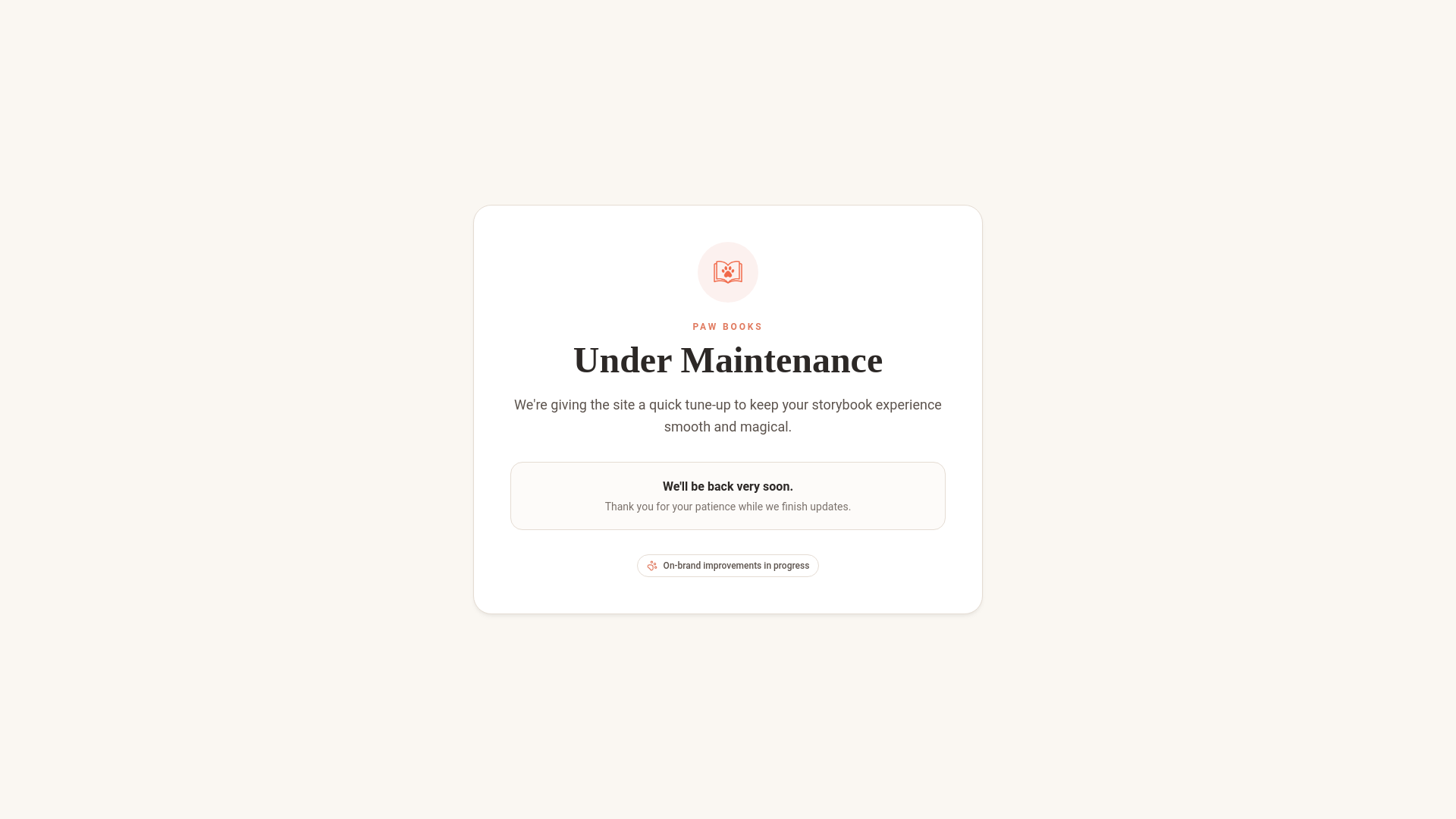 website screenshot of https://pawbooks.shop/