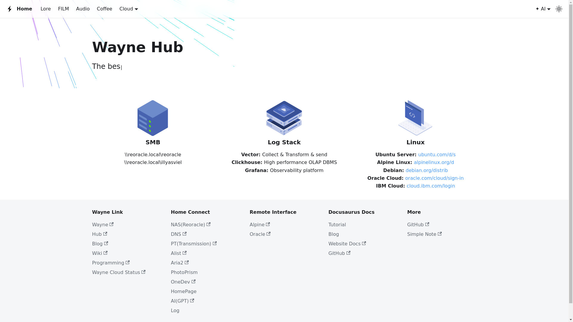 website screenshot of https://hub-wayne.pages.dev/