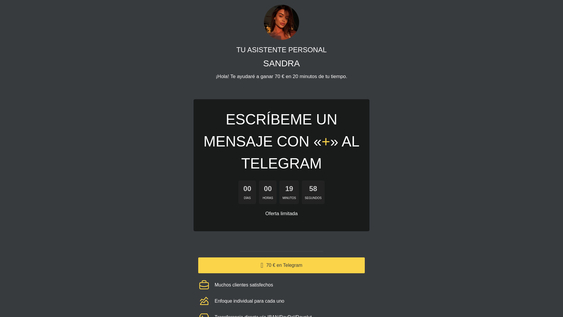 website screenshot of https://sandramonica.lat/
