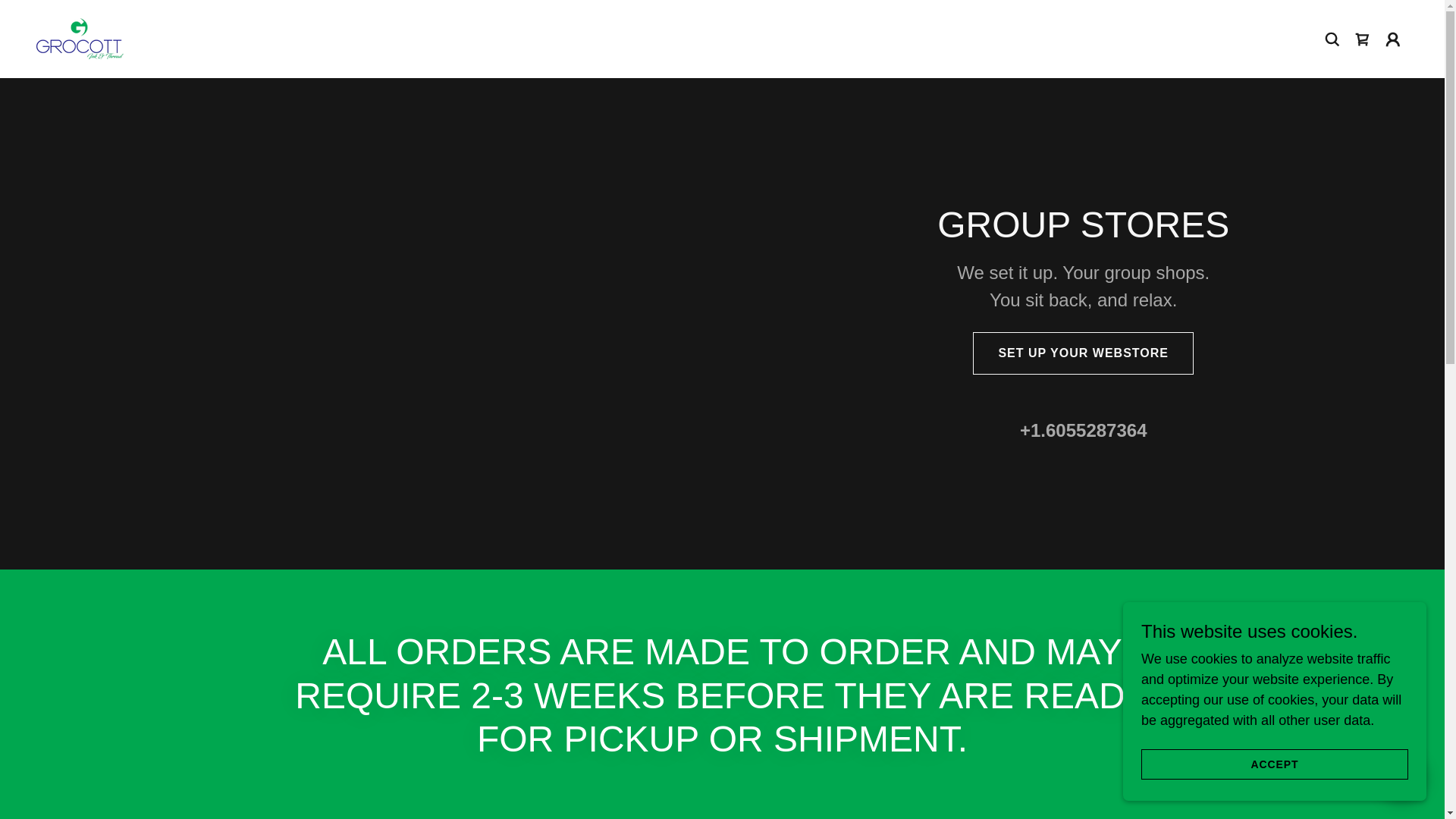 website screenshot of https://grocottshop.com/