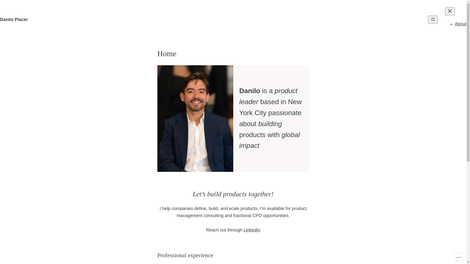 website screenshot of https://daniloplacer.com/
