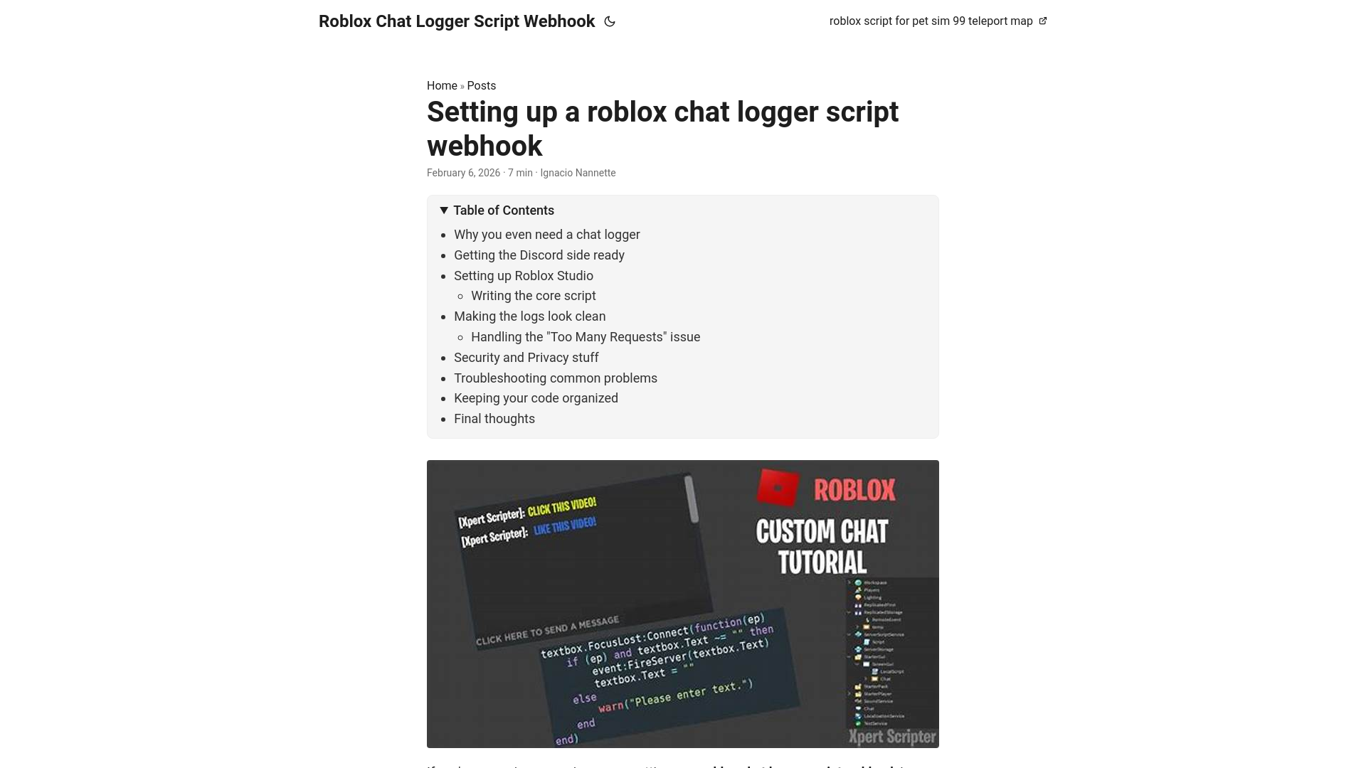 website screenshot of https://roblox-chat-logger-script-webhook.pages.dev/