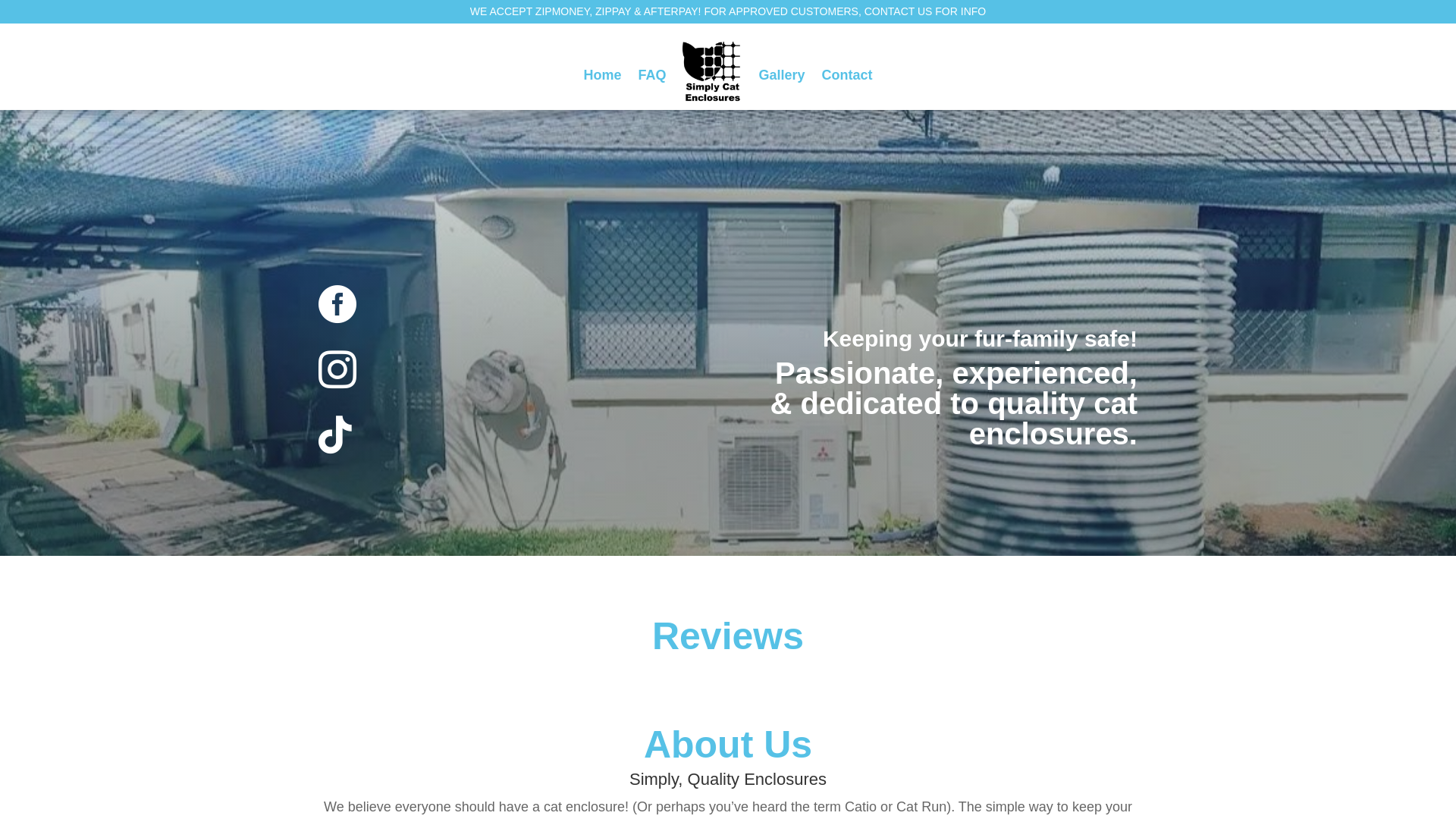 website screenshot of https://simplycatenclosures.net/