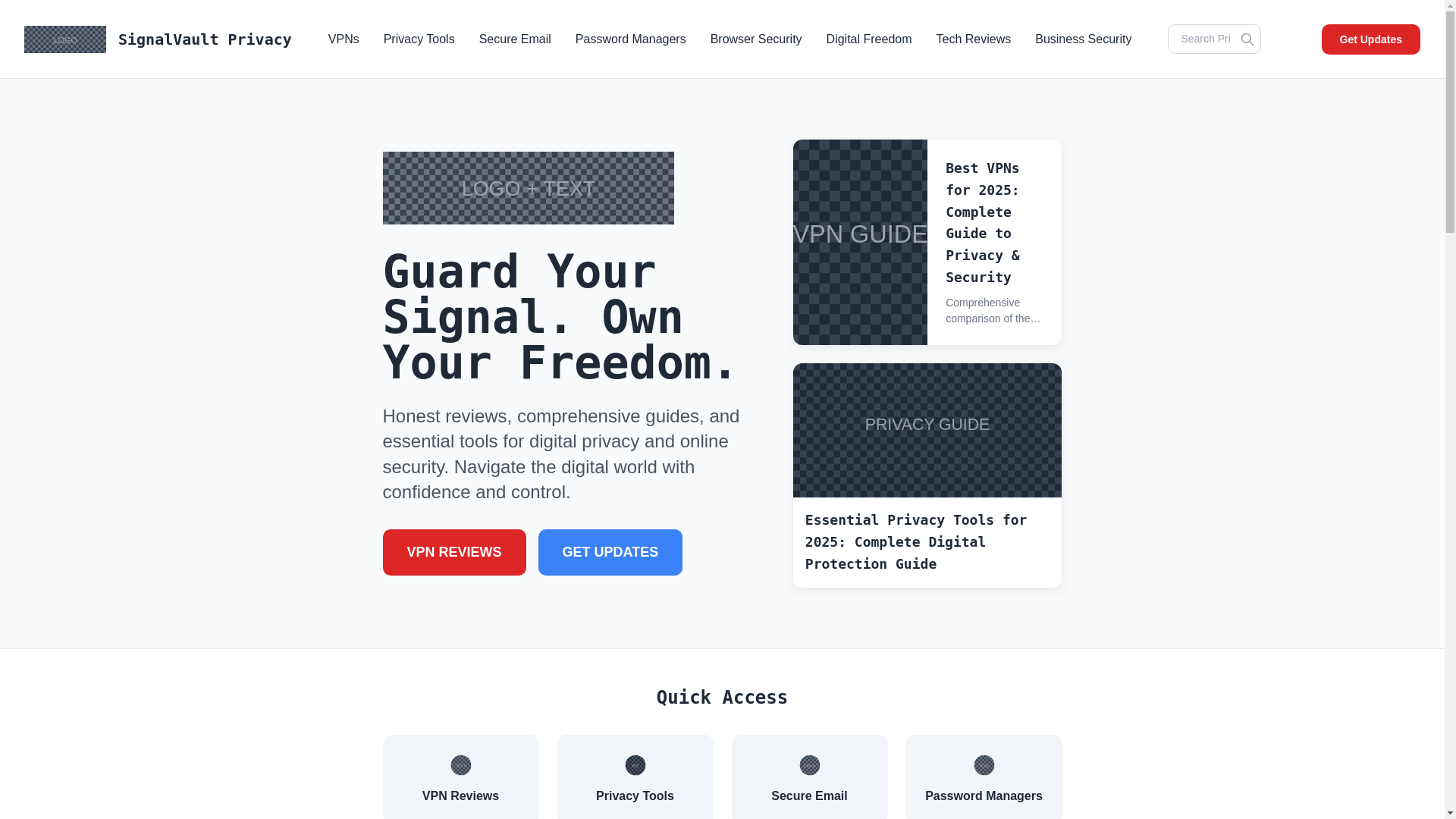 website screenshot of https://signalvaultprivacy.com/