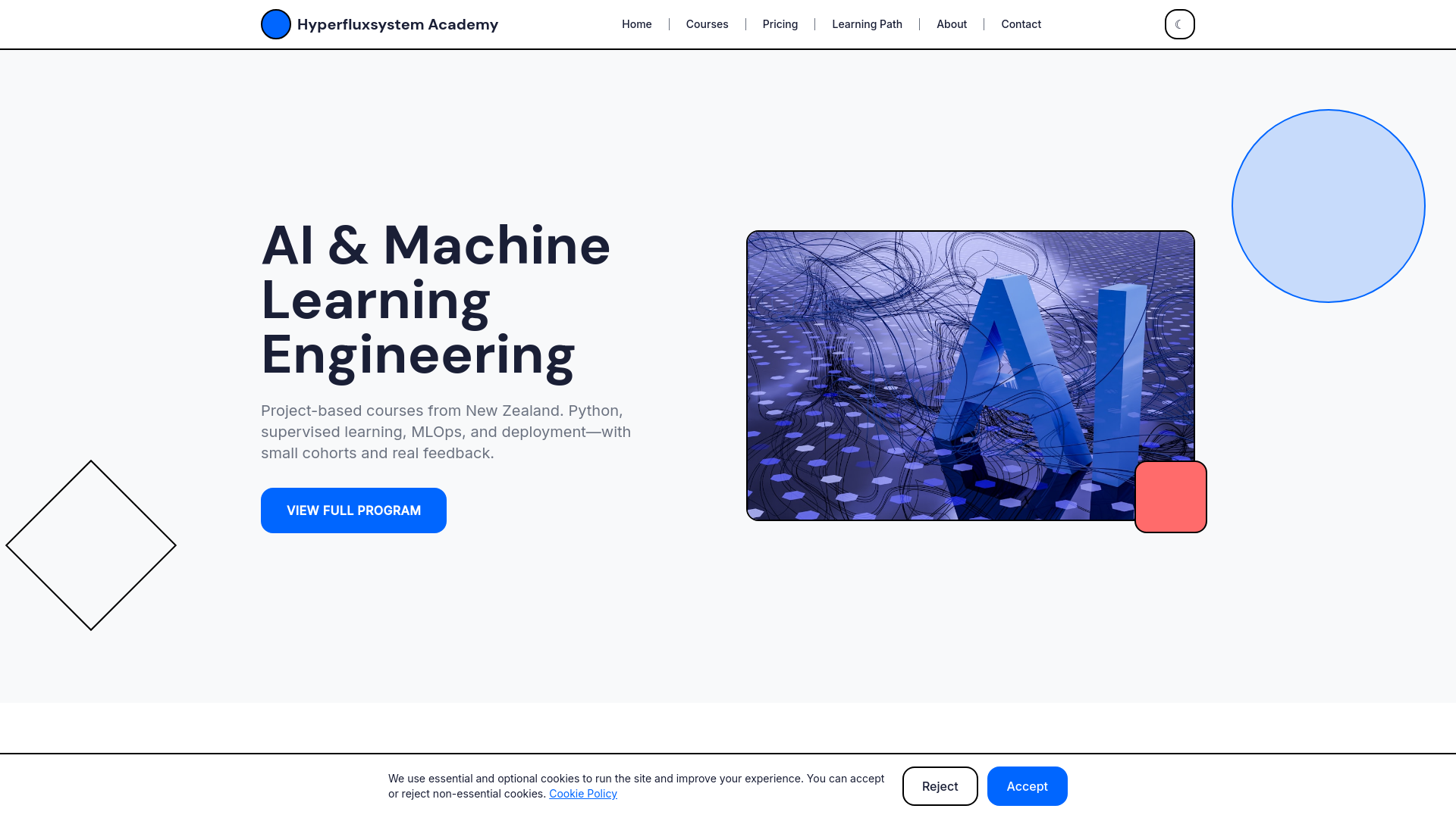 website screenshot of https://hyperfluxsystem.digital/