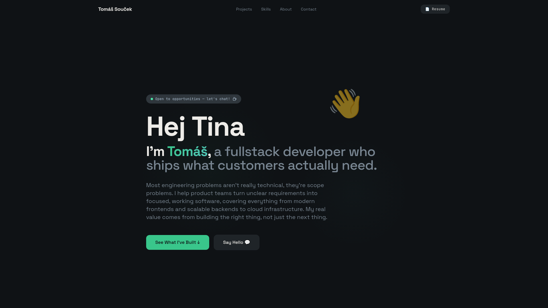 website screenshot of https://soucek.dk/