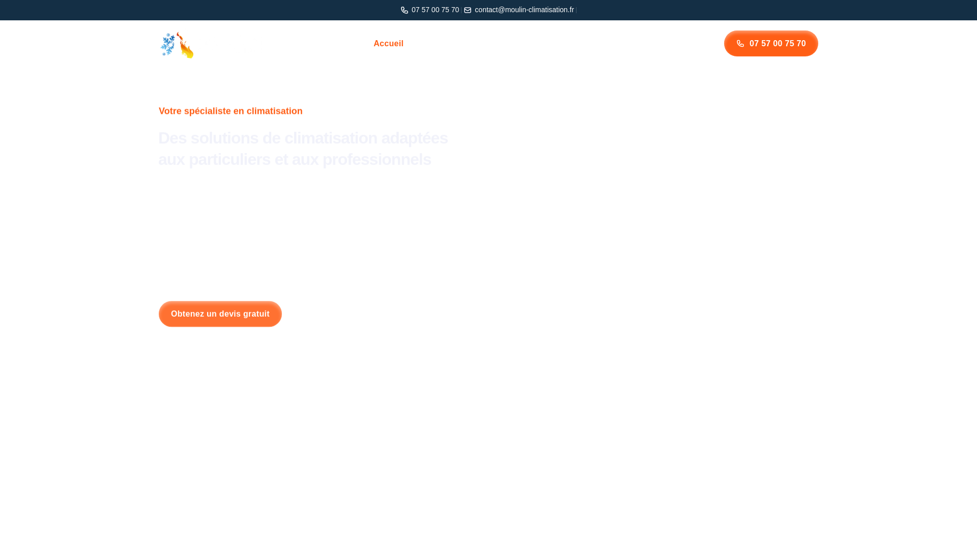 website screenshot of https://moulin-climatisation.fr