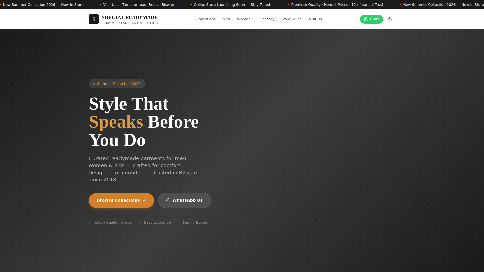 website screenshot of https://shitalreadymade-dlo.pages.dev/