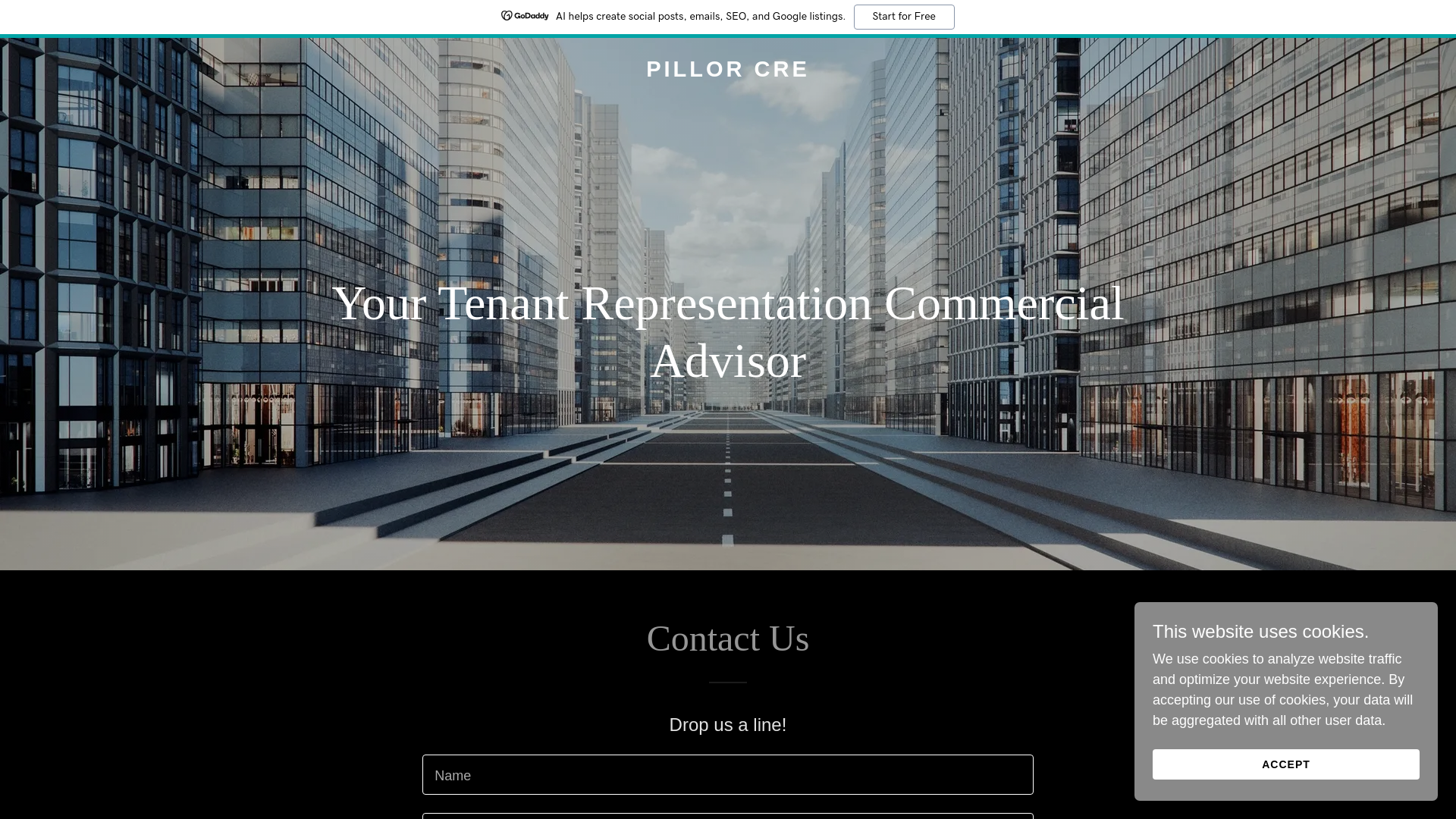 website screenshot of https://pillorcre.com/