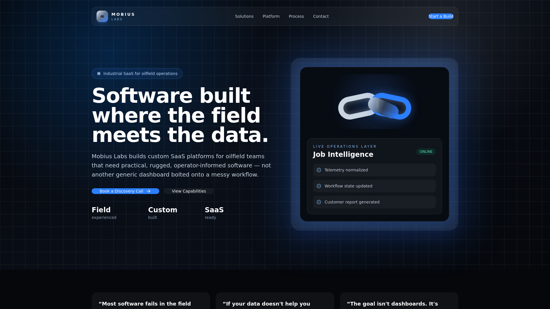 website screenshot of https://mobiuslabs.ca/