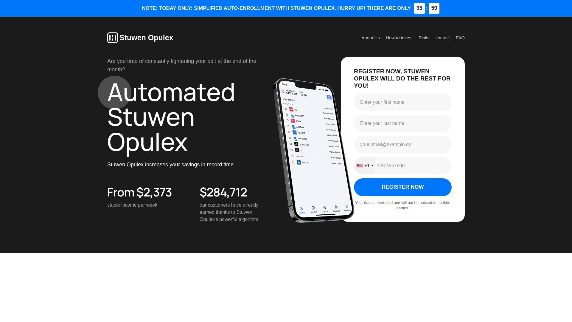 website screenshot of https://stuwenopulextrade.com