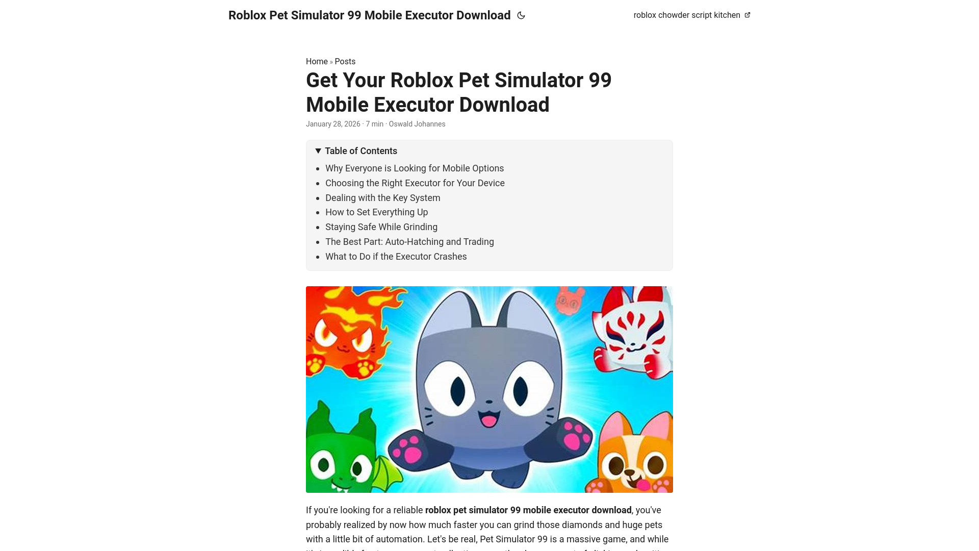 website screenshot of https://roblox-pet-simulator-99-mobile-executor-download.pages.dev/