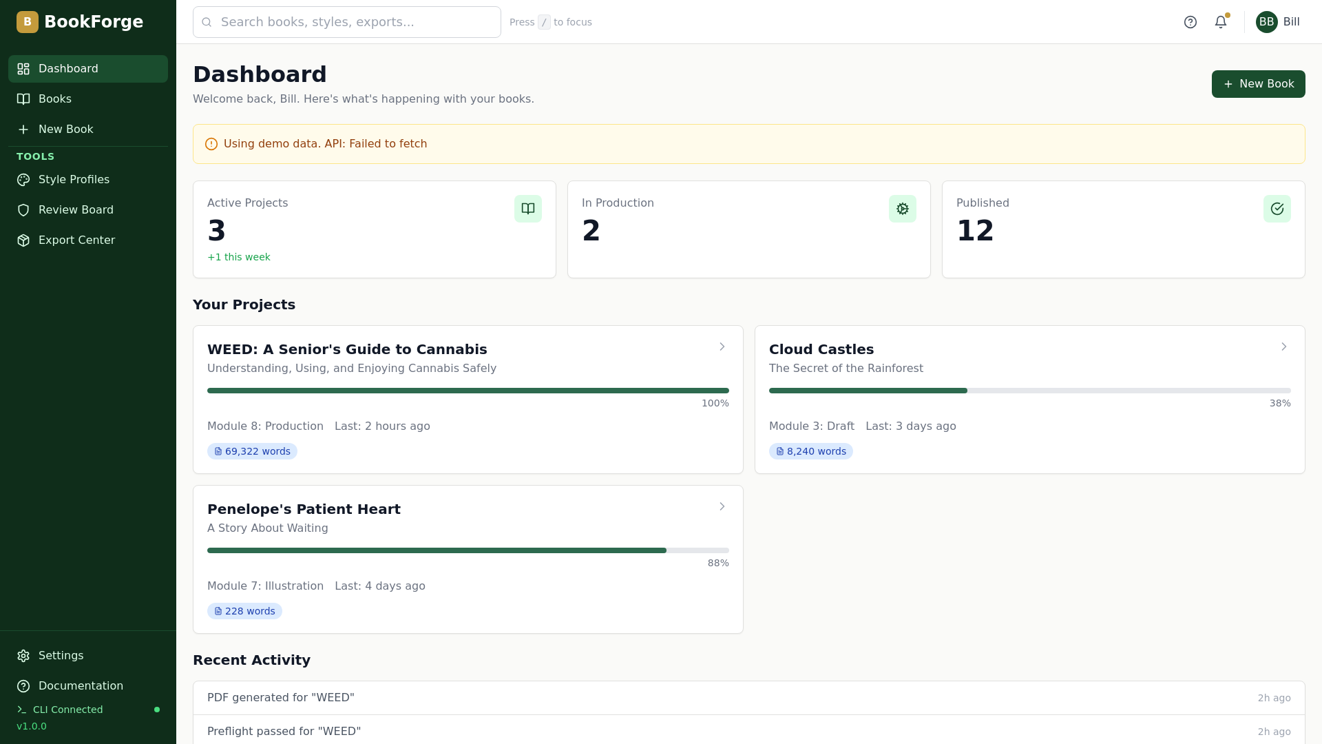 website screenshot of https://bookforge-ui.pages.dev/