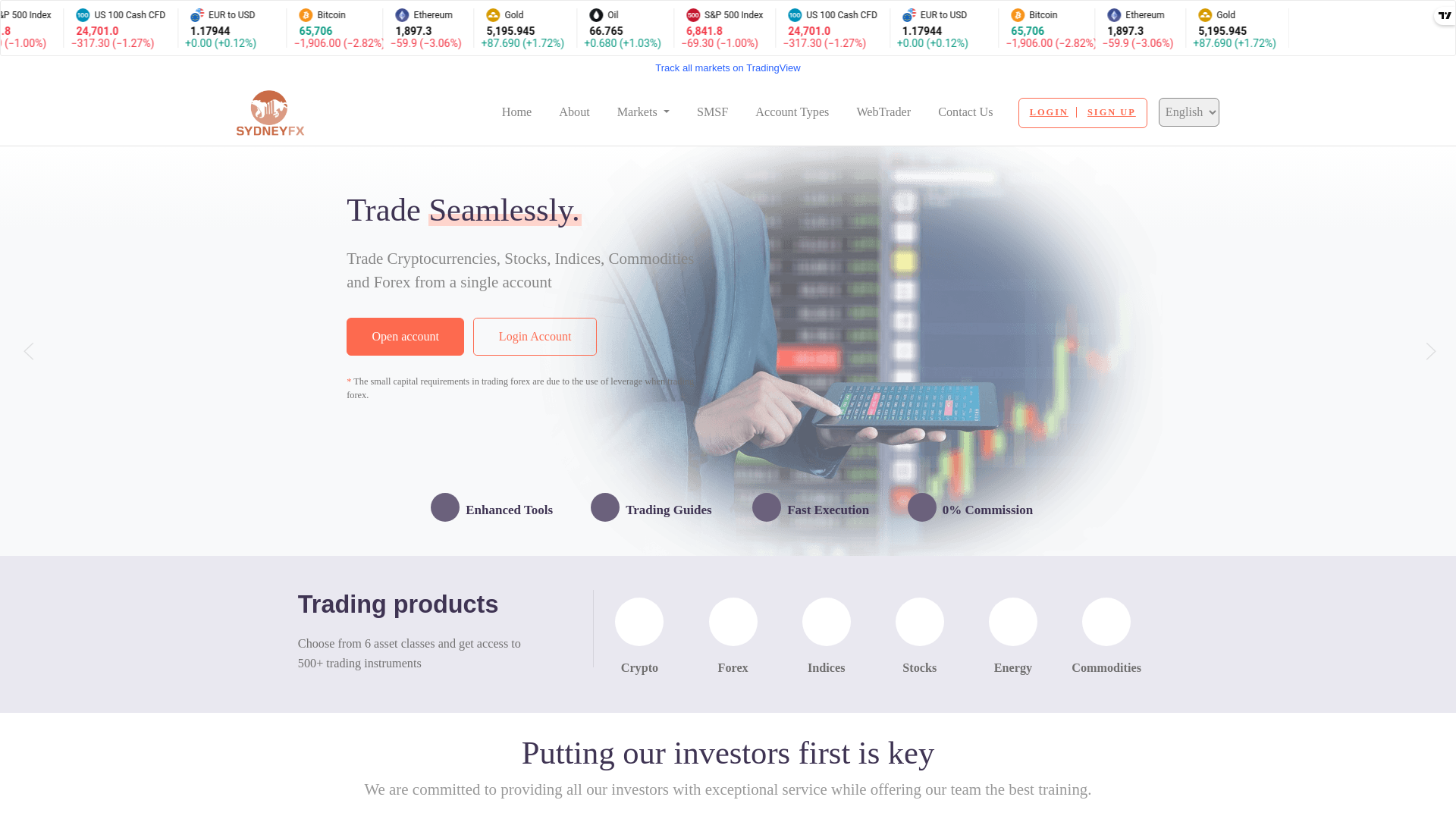 website screenshot of https://syd-fx.io/