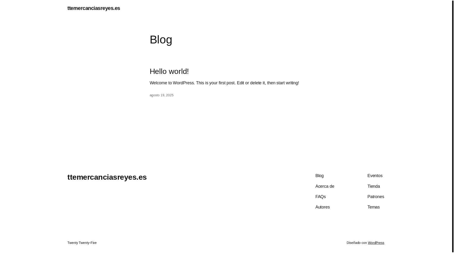 website screenshot of https://ttemercanciasreyes.es/
