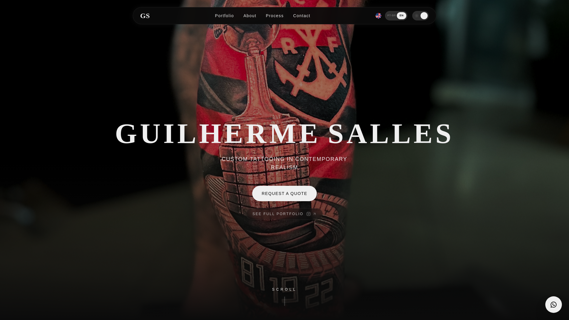 website screenshot of https://guilhermesallestattoo.com/
