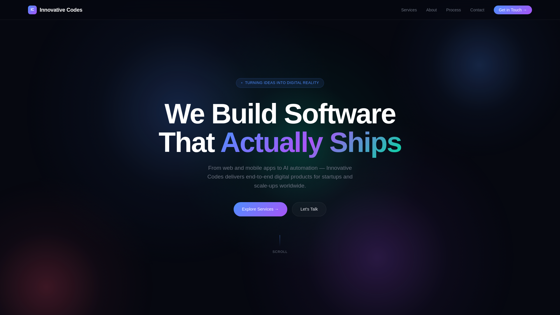 website screenshot of https://innovativecodes.site