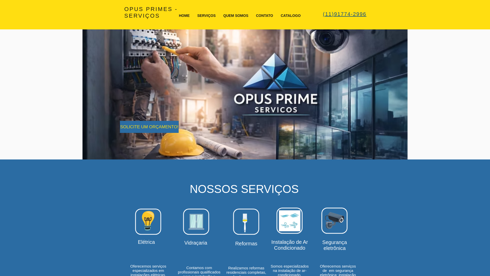 website screenshot of https://opusprimeservicos.com.br/