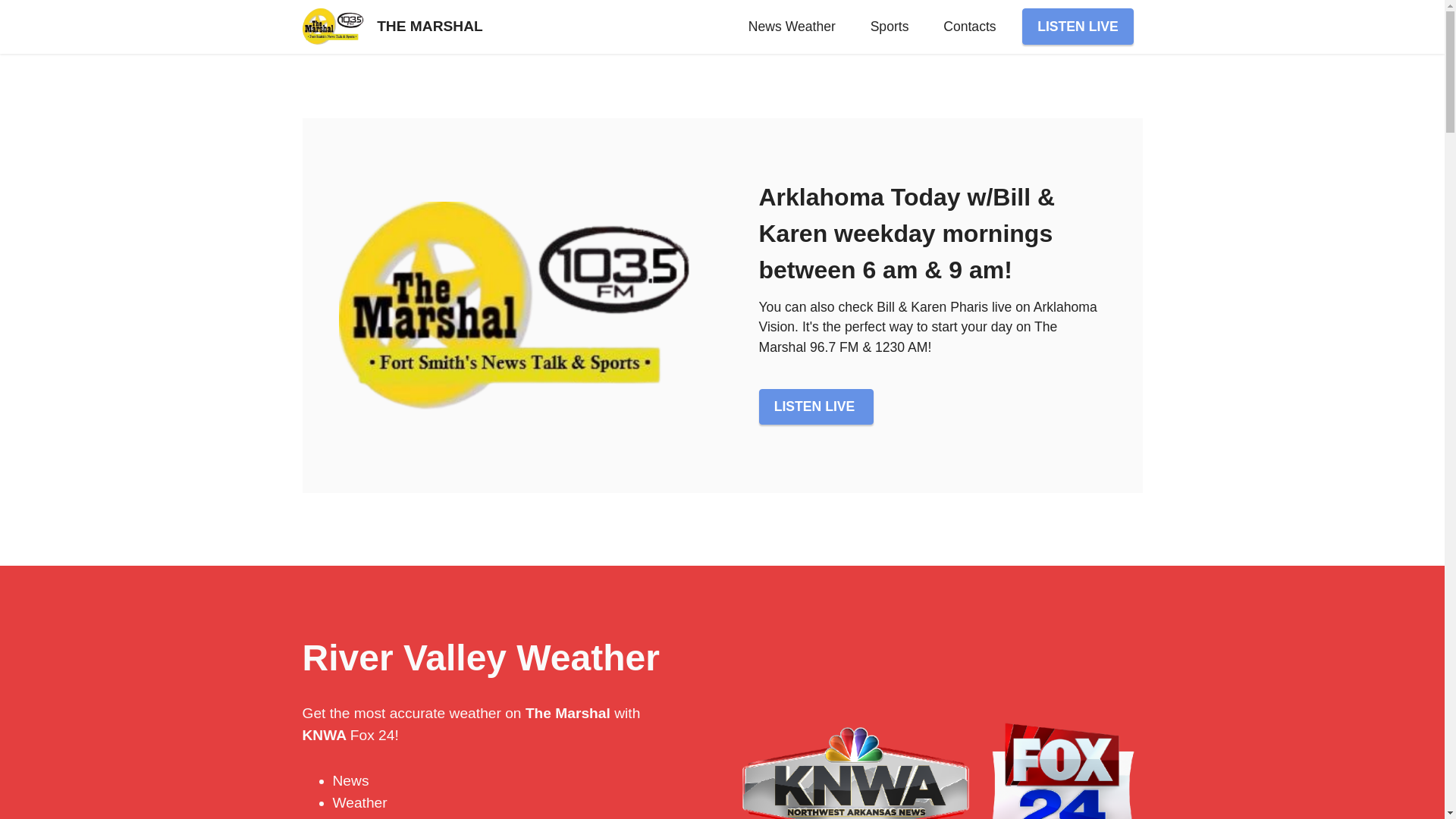 website screenshot of https://themarshal1035fm.com/