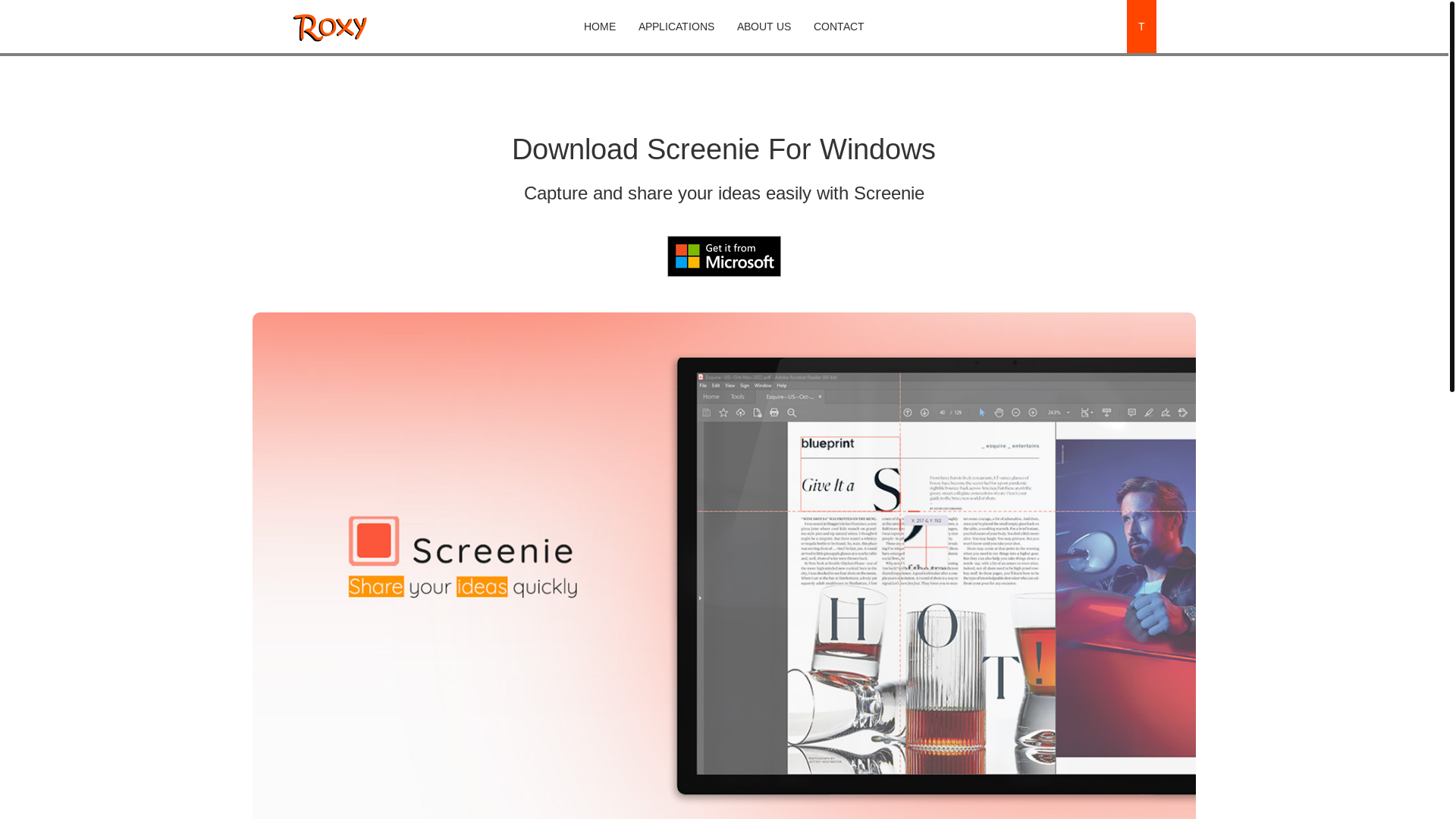 website screenshot of https://roxyappsdev.com/applications/windows-10-applications/22/screenie