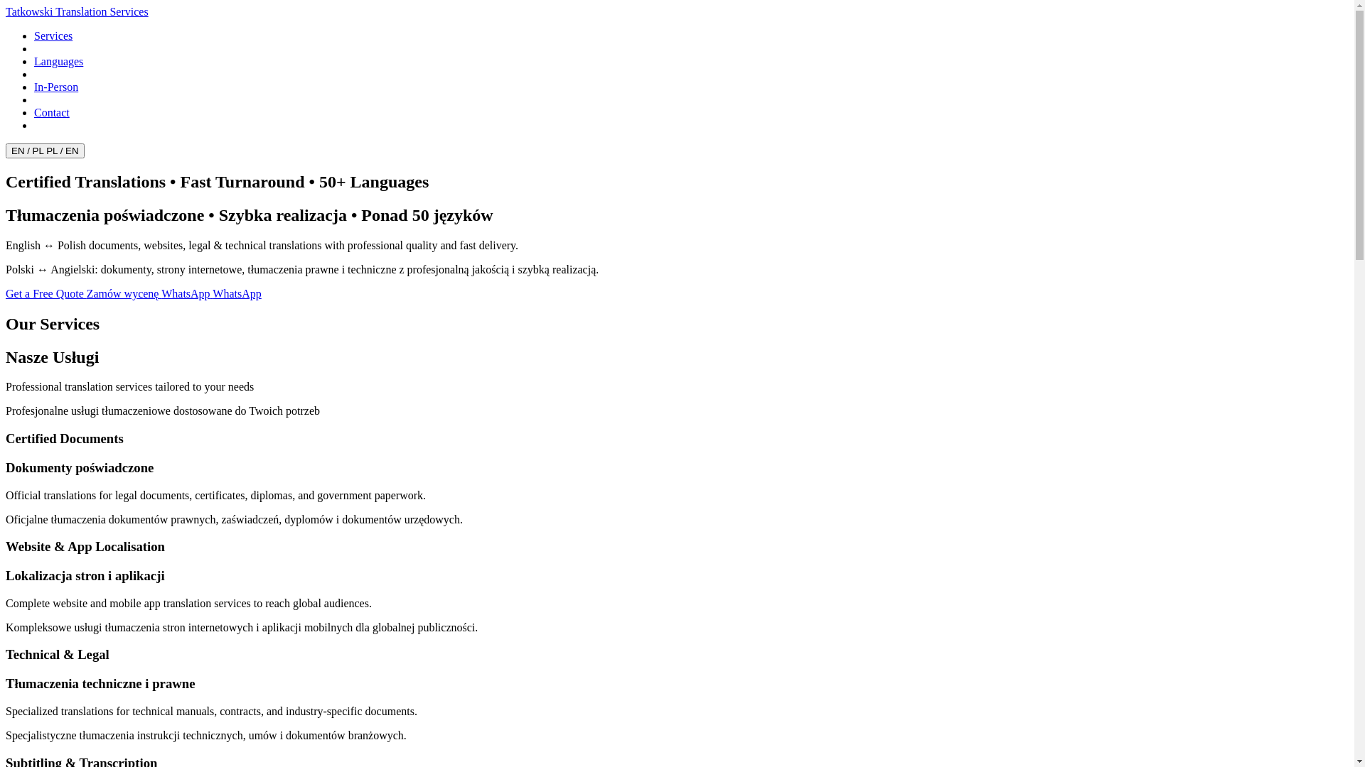 website screenshot of https://tatkowski-translation-services.pages.dev/