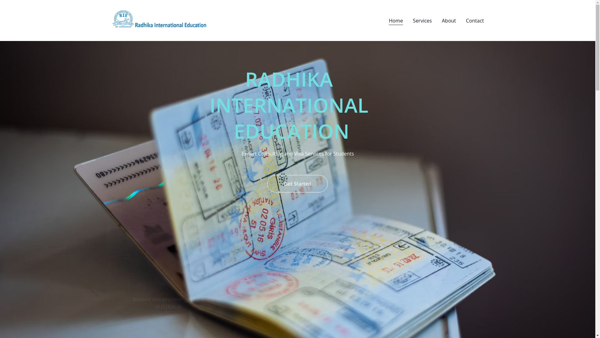 website screenshot of https://radhikainternationaleducation.in/
