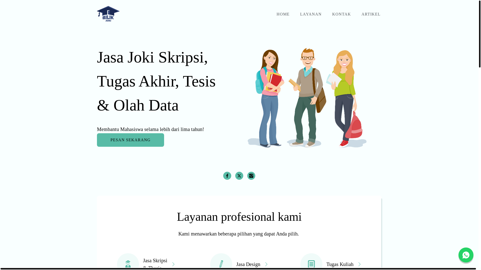 website screenshot of https://bilikjoki.web.id/