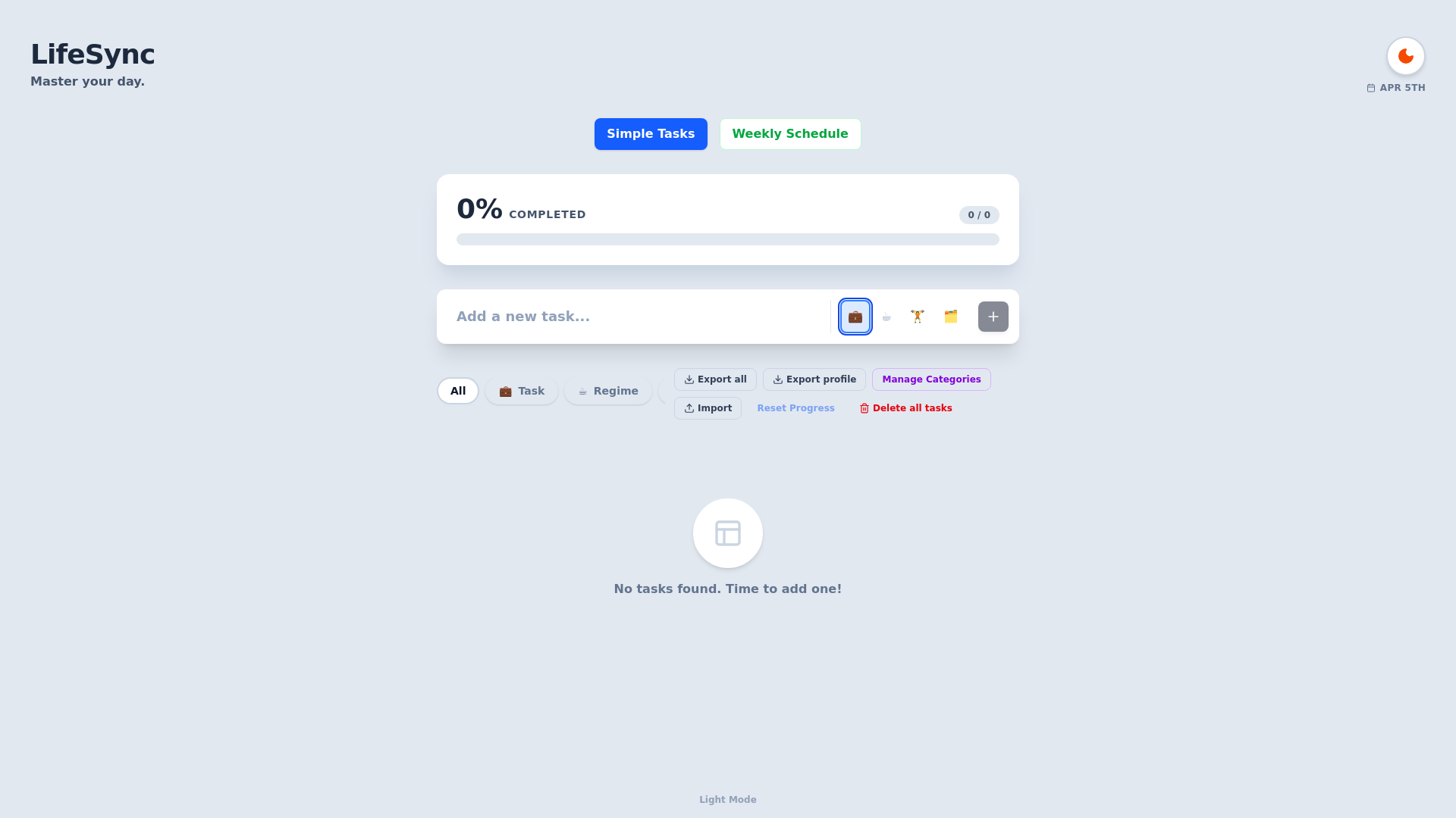 website screenshot of https://life-sync-pwa.pages.dev/