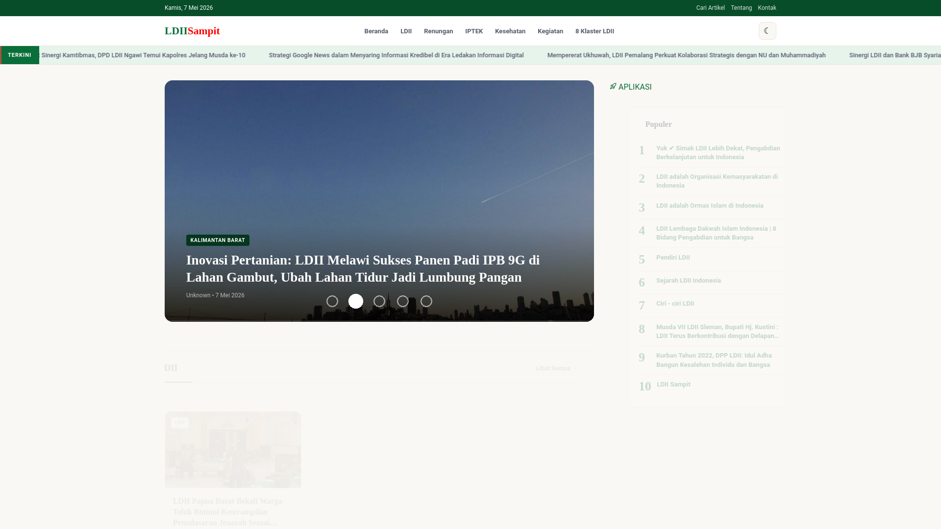 website screenshot of https://www.ldiisampit.or.id/