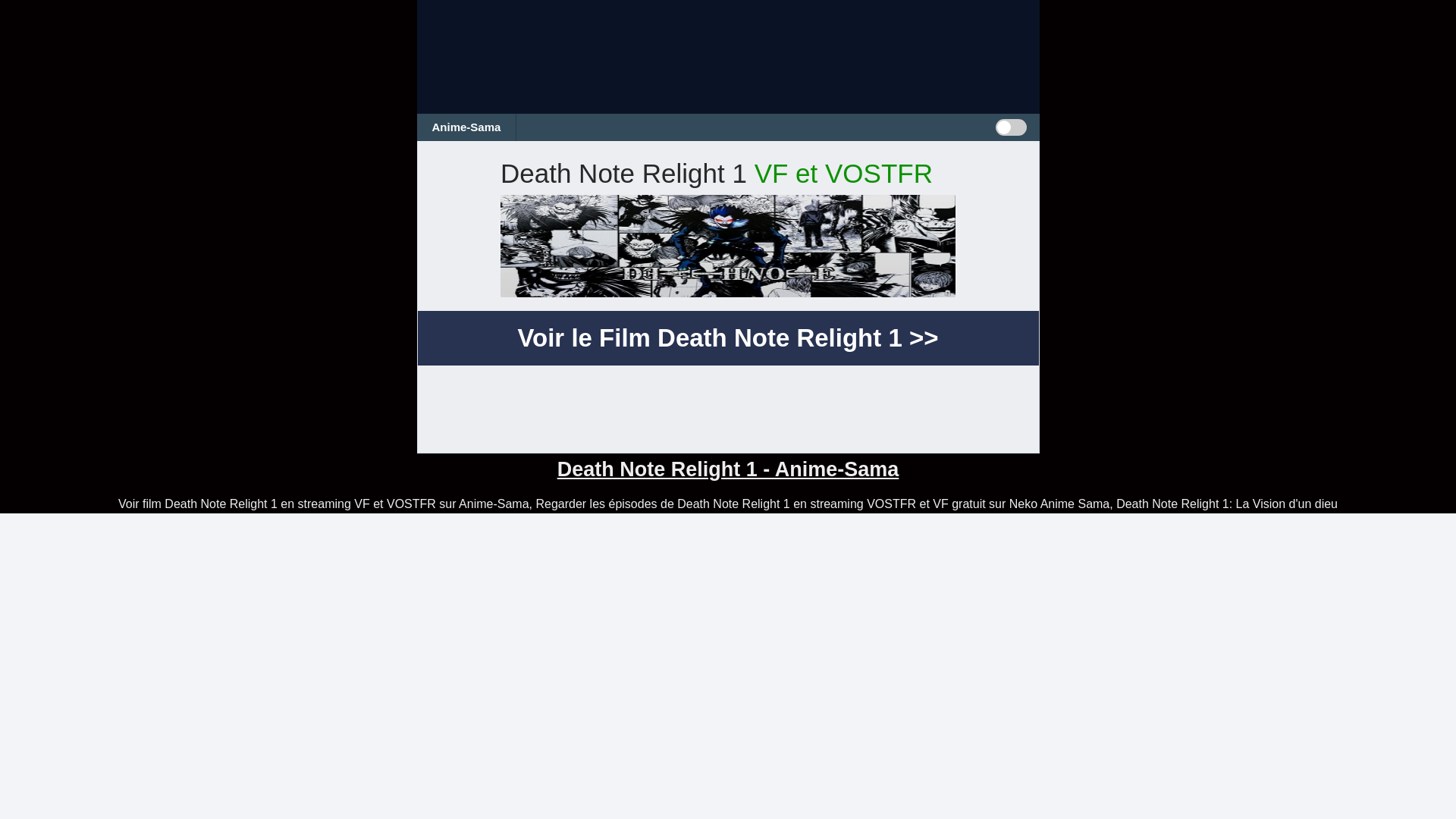 website screenshot of https://anime-sama-death-note-relight-1.pages.dev/