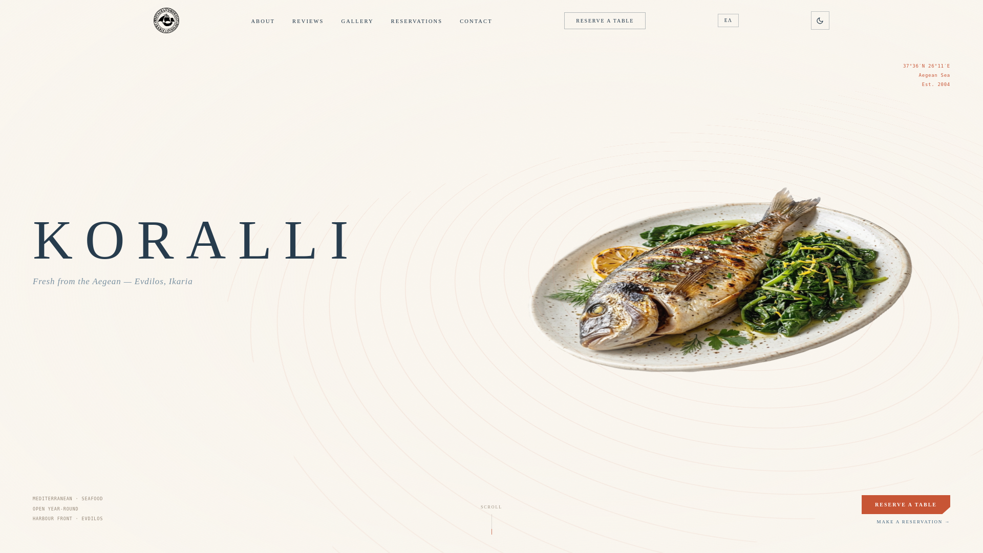 website screenshot of https://koralli-ikaria.gr/