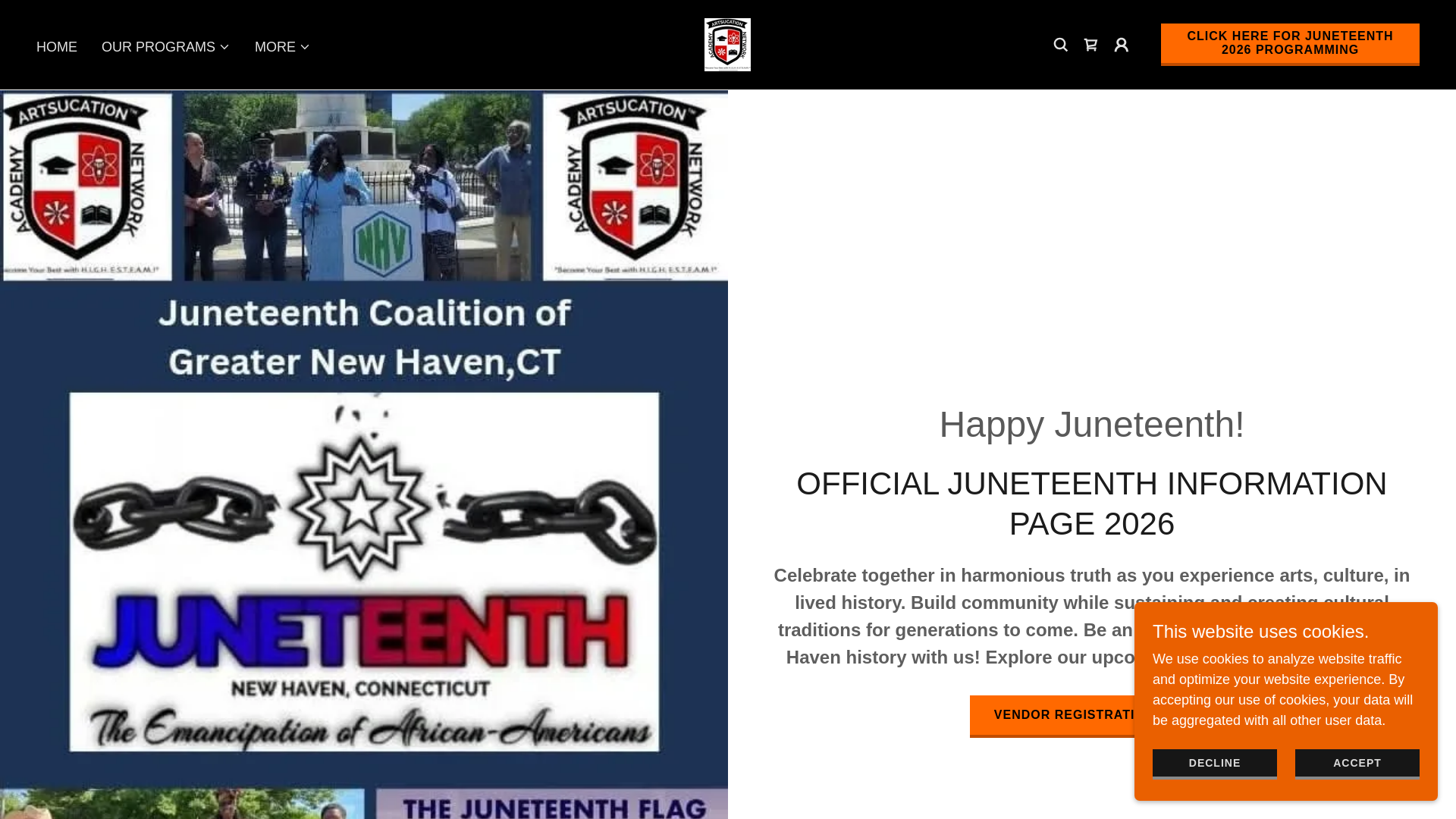 website screenshot of https://officialjuneteenthcoalitionnewhaven.com/