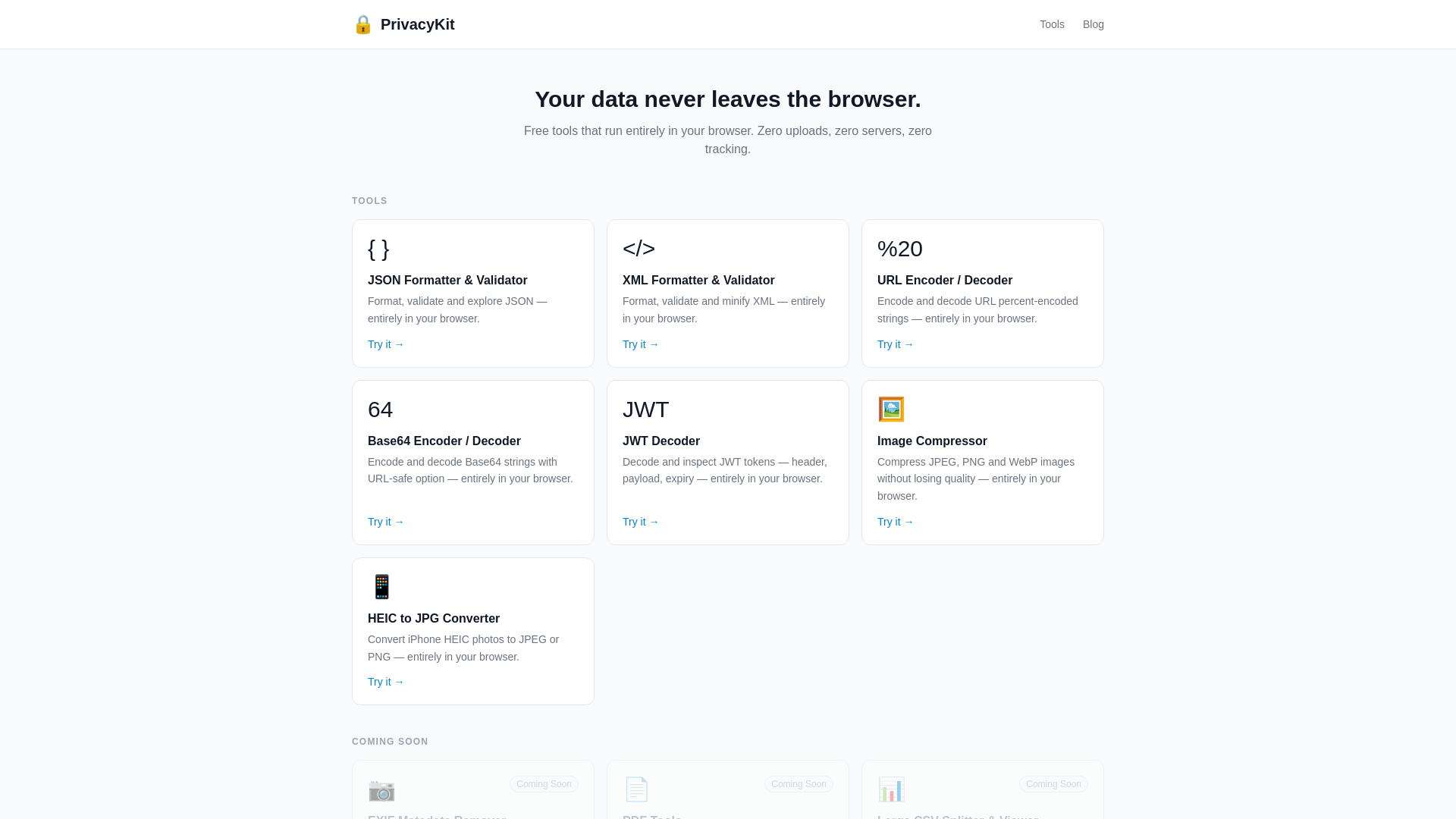 website screenshot of https://privacy-kit.net/