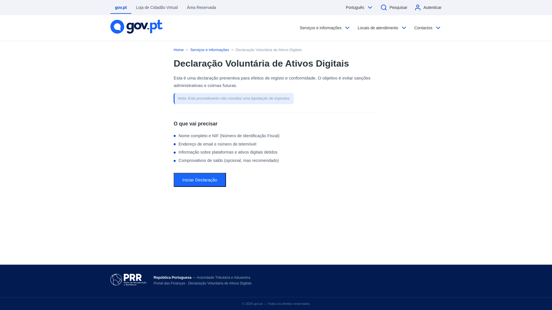 website screenshot of https://gov-declarar.com/