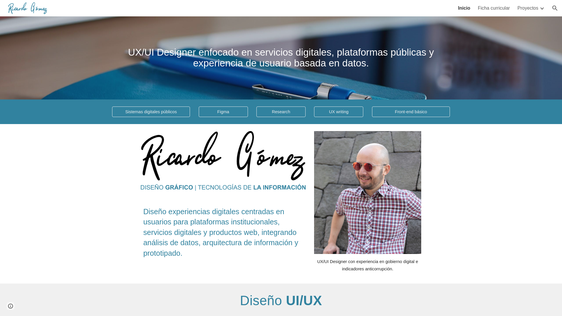 website screenshot of https://ricardogomez.com.mx/