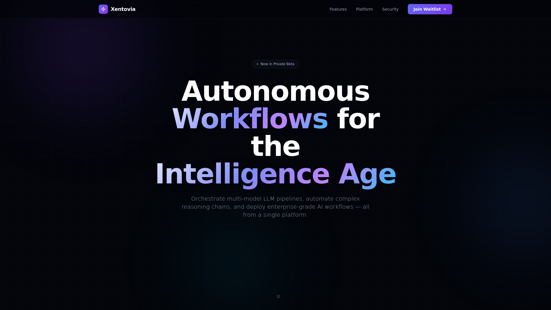 website screenshot of https://xentovia.ai/