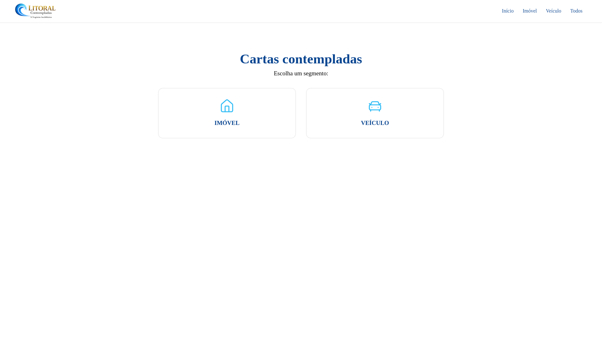 website screenshot of https://litoralcontempladas.com.br