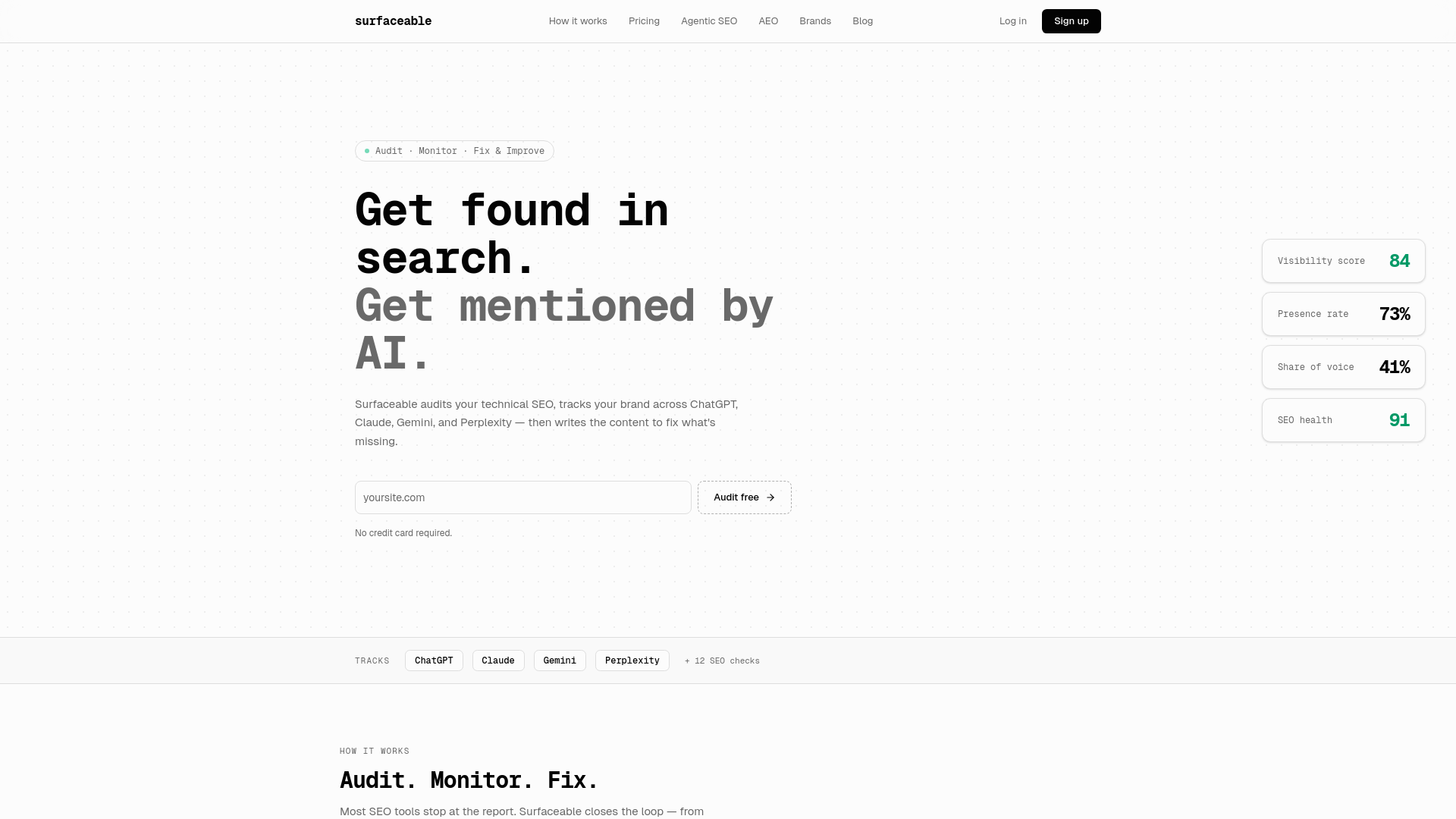 website screenshot of https://surfaceable.io/