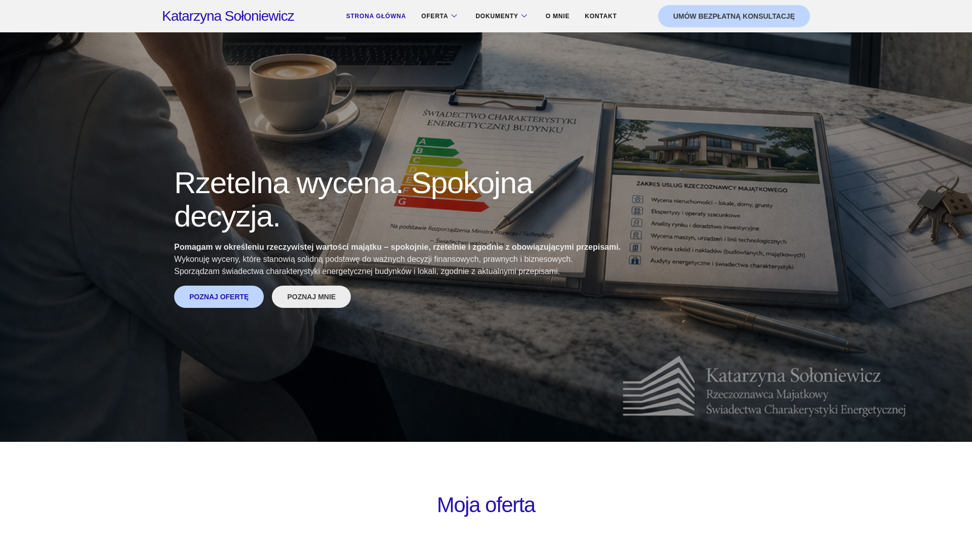 website screenshot of https://wycena-soloniewicz.pl/