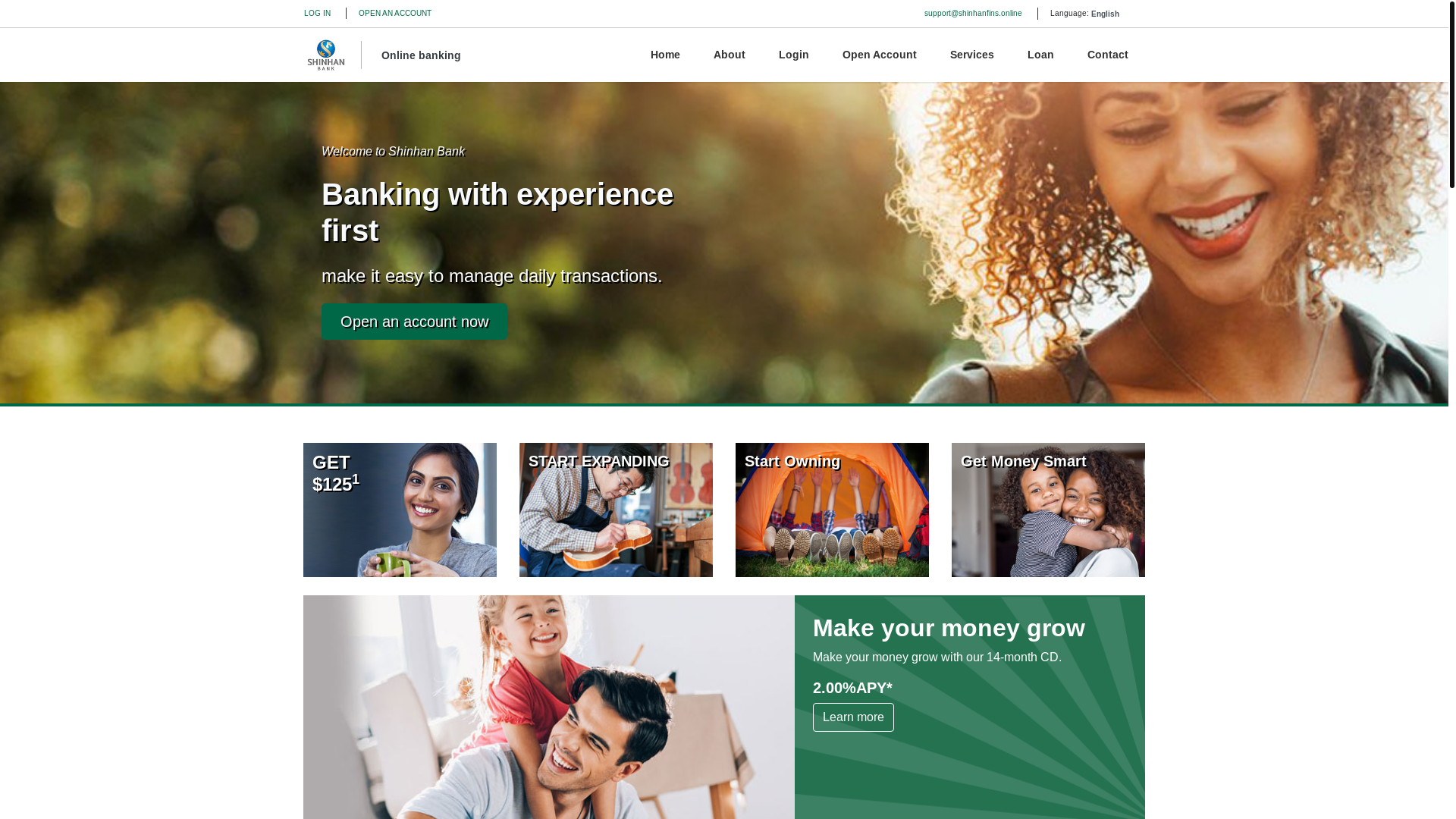 website screenshot of https://shinhanfins.online/
