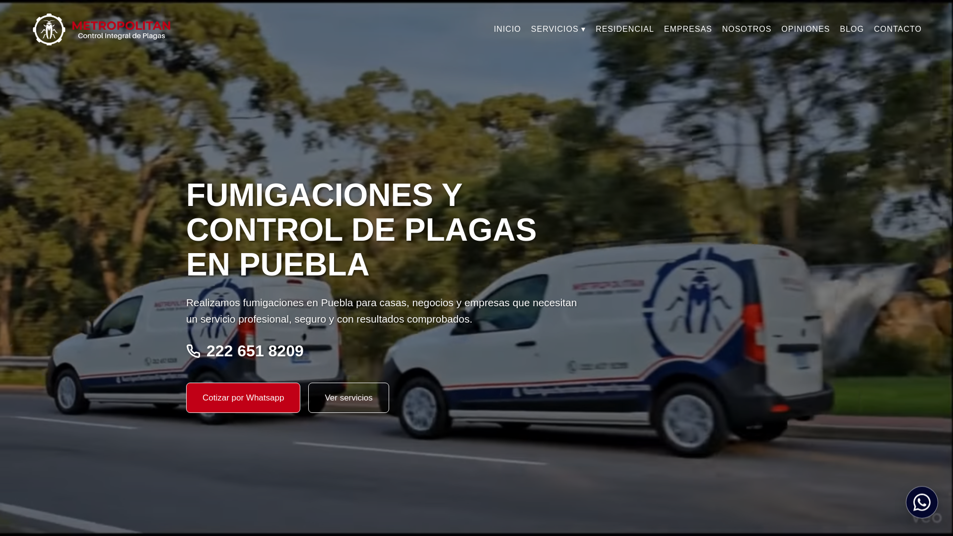 website screenshot of https://fumigaciones-metropolitan.pages.dev/